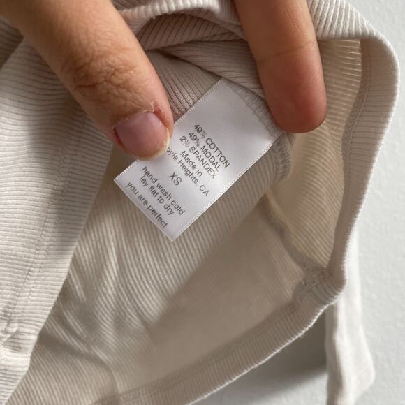 PerfectWhiteTee Shirt Women XS Robyn Normcore Classic Capsule Minimal Ribbed - Picture 5 of 7